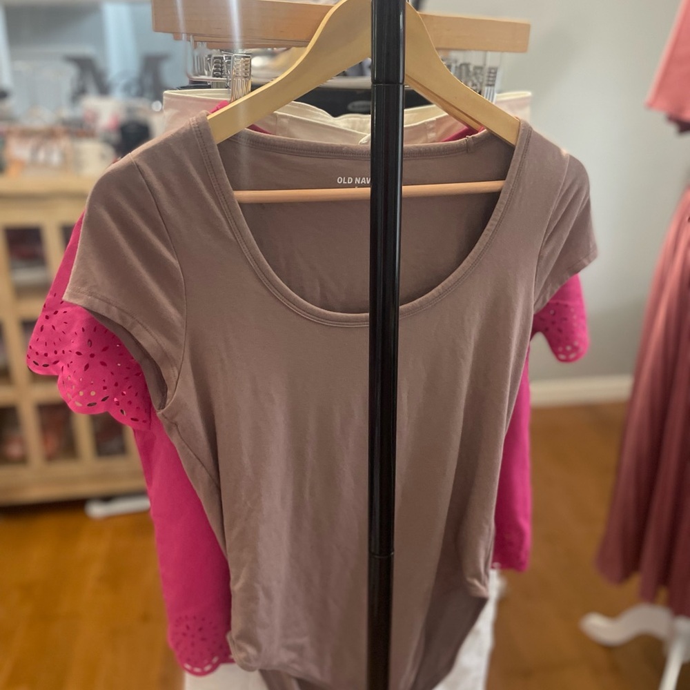 Old Navy Brown Fitted Short Sleeve Bodysuit